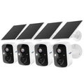 Hiseeu Solar Camera Security Outdoor, 4 Pack 100% Wireless 4MP WiFi Cameras