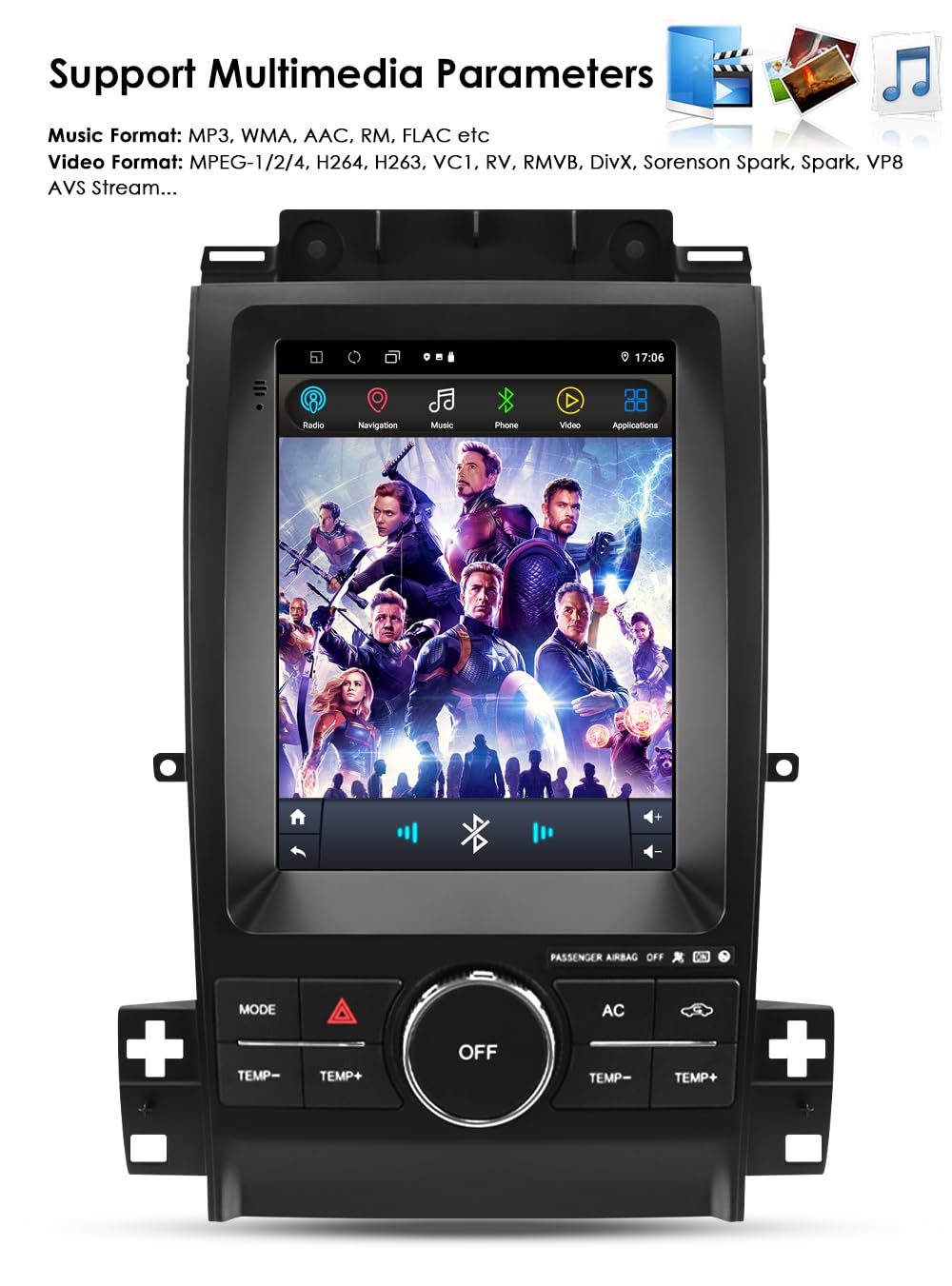 Android14 10.4 inch HD Touchscreen Car Radio Upgrade for Ford Taurus 2012-2016 Wireless Carplay | Android Auto 2G+64G WiFi GPS Navigation Bluetooth 5.0 FM,SWC,Car Tablet