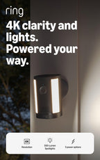 Ring Spotlight Cam 4K Plus, Battery, Retinal 4K, Easy DIY install, Motion-Activated Spotlights, Home or business security, White