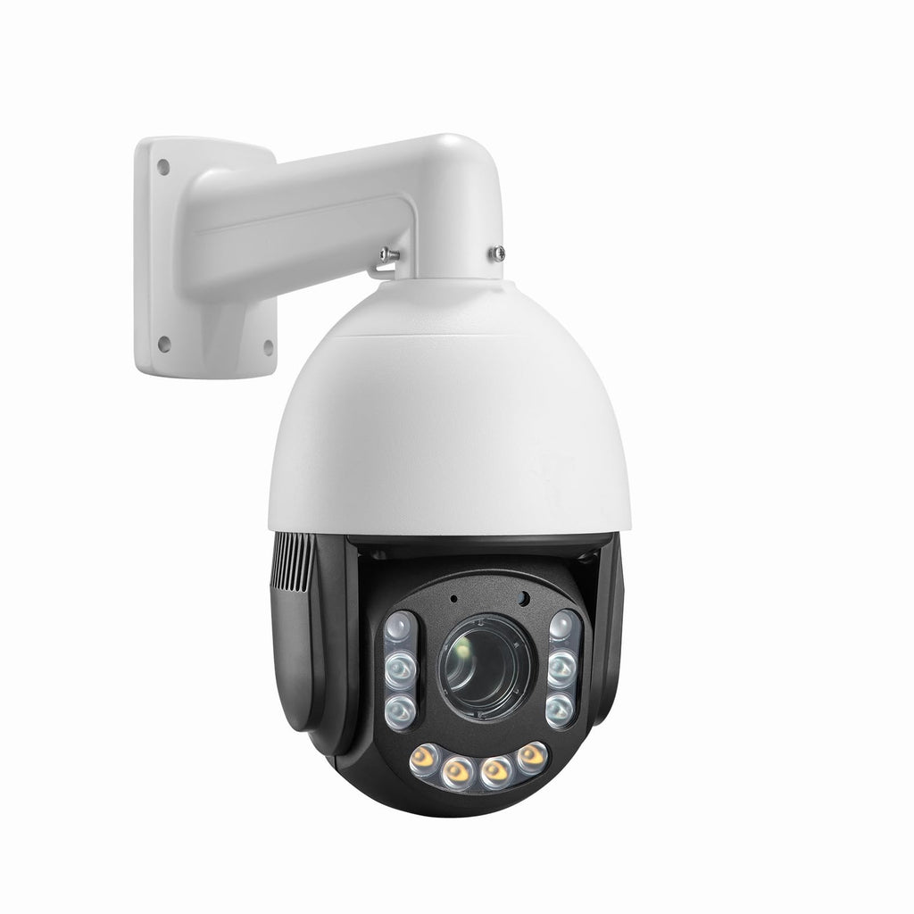 8MP 4K 25X optical 5.3-130mm Auto Tracking Outdoor PTZ Camera PoE IP wired Human Vehicle Detect Security Camera with 298ft IR,Floodlight color Night View,2-Way Audio alarm,Preset,NVR,Mobile App,360Pan