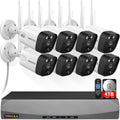 5MP Wireless WiFi Outdoor Security Camera System 8 Cameras 4TB HDD
