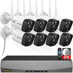 5MP Wireless WiFi Outdoor Security Camera System 8 Cameras 4TB HDD