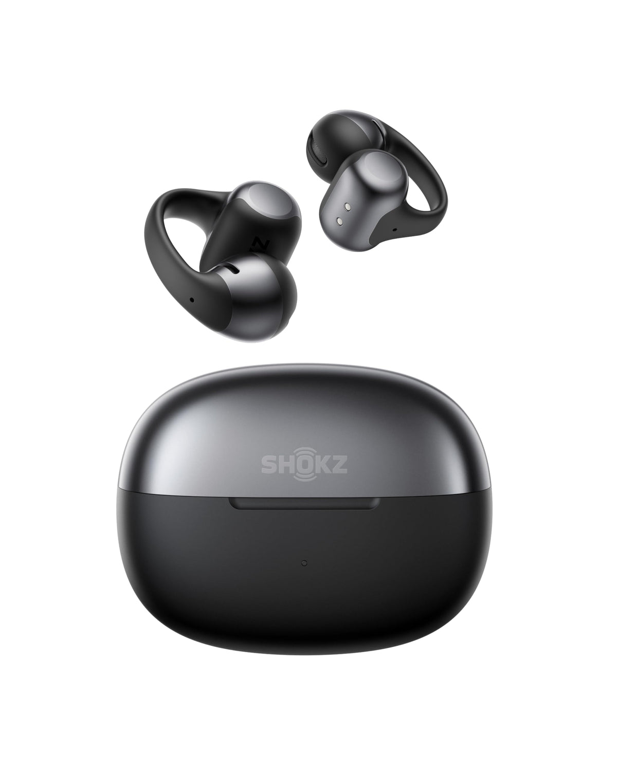 SHOKZ OpenDots ONE Open-Ear Clip-On Bluetooth Earbuds, Black, Dolby Audio