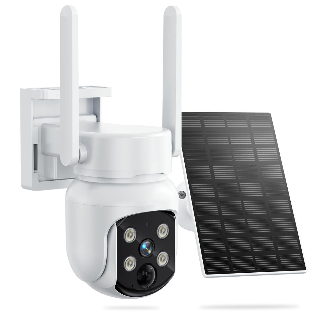 Security Cameras Wireless Outdoor, Classic 4-Cam Kit, Solar Powered | No Subscription Required, 500GB HDD Build-in Storage, 360° PTZ, 4MP Color Night Vision, Easy Install