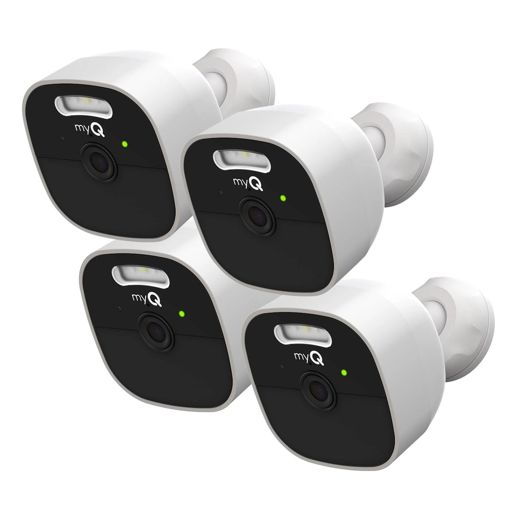 Chamberlain myQ Outdoor Battery Camera | 2K Camera, Color Night Vision, Spotlight, Motion Alerts, Live View with Two-Way Talk, Wireless, Weather-Resistant, Outdoor, White, 2 Pack