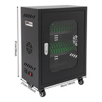 30 Slots Cell Phones Charging Station, Rechargeable Cellphone Locker Storage Charging Station, Mobile Charging Cart with Charging Ports, Wheels & Combination Lock (Black)