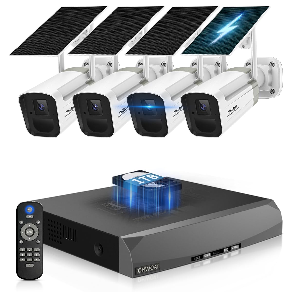 Wireless Outdoor Security Camera System, Solar Powered WiFi Cameras Systems