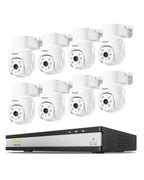 Anlapus 16 Channel Security Camera System, 8Pcs 1080P Pan Tilt Cam, No HDD