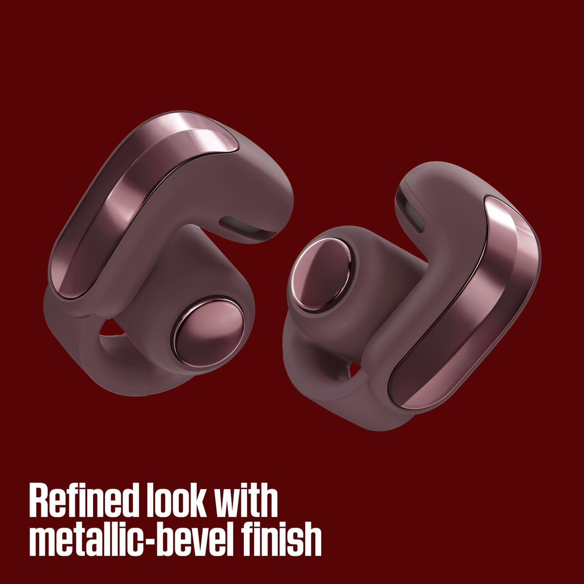 Bose Ultra Open Earbuds (2nd Gen) - Open-Ear, Clip-On, Wireless Earbuds, Bluetooth, Immersive Audio, Wireless Charging, Up to 28 Hrs of Audio, Ideal for Traveling, School, and Office, Cherry Chocolate