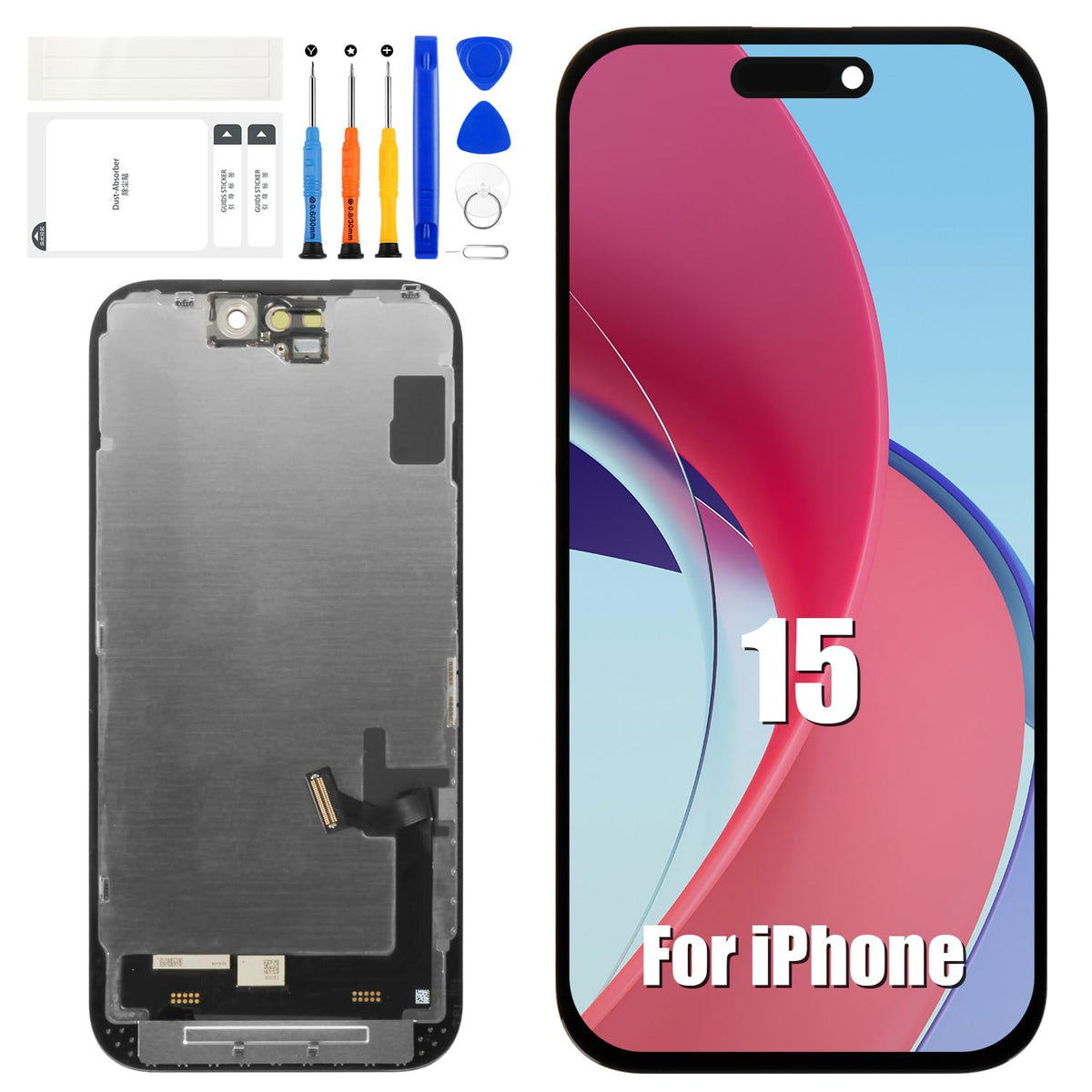 for iPhone 17 Pro Max Screen Replacement 6.9 inch OLED Full Display Assembly with Promotion 120Hz, OEM Grade Soft OLED, True Tone & Face ID Supported, DIY Repair Kit with Tools, Black