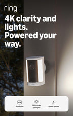 Ring Spotlight Cam 4K Plus, Battery, Retinal 4K, Easy DIY install, Motion-Activated Spotlights, Home or business security, White