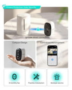 COOAU 4MP Security Cameras Wireless Outdoor, Faster Solar Charging, WiFi 6