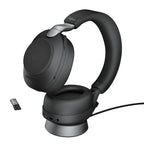 Jabra Evolve2 85 Wireless PC Headset – Noise Cancelling UC Certified Stereo Headphones with Long-Lasting Battery – USB-C Bluetooth Adapter – Black