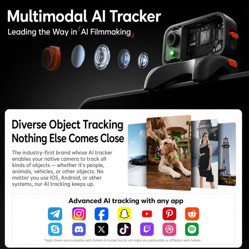 hohem iSteady V3 Ultra Gimbal Stabilizer for iPhone Gimbal with AI Tracking