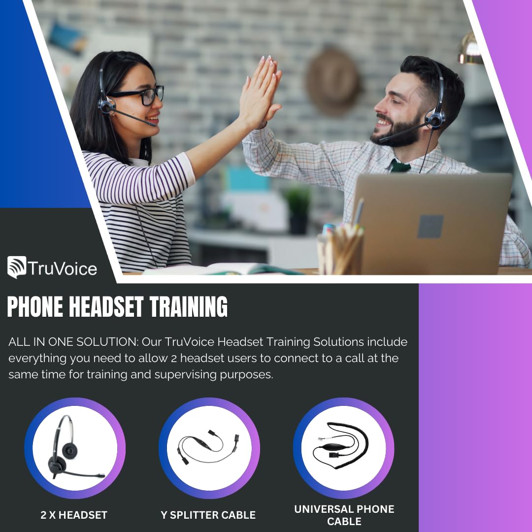 HD-150 Headset Training Bundle for Phones | Agent Supervising, Coaching for Office and Call Center | Compatible with All Telephones with H/S Port Including Polycom Mitel Cisco Avaya Yealink