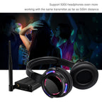 Professional Silent Disco LED Wireless Headphones and RF LED Silent Disco Earphones for iPod MP3 DJ Music Pary Club (20 led Headphone + 1 Transmitter)