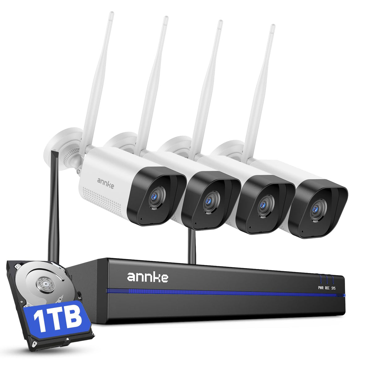 ANNKE 16CH Wireless WiFi Security Camera System Outdoor with 2-Way Audio