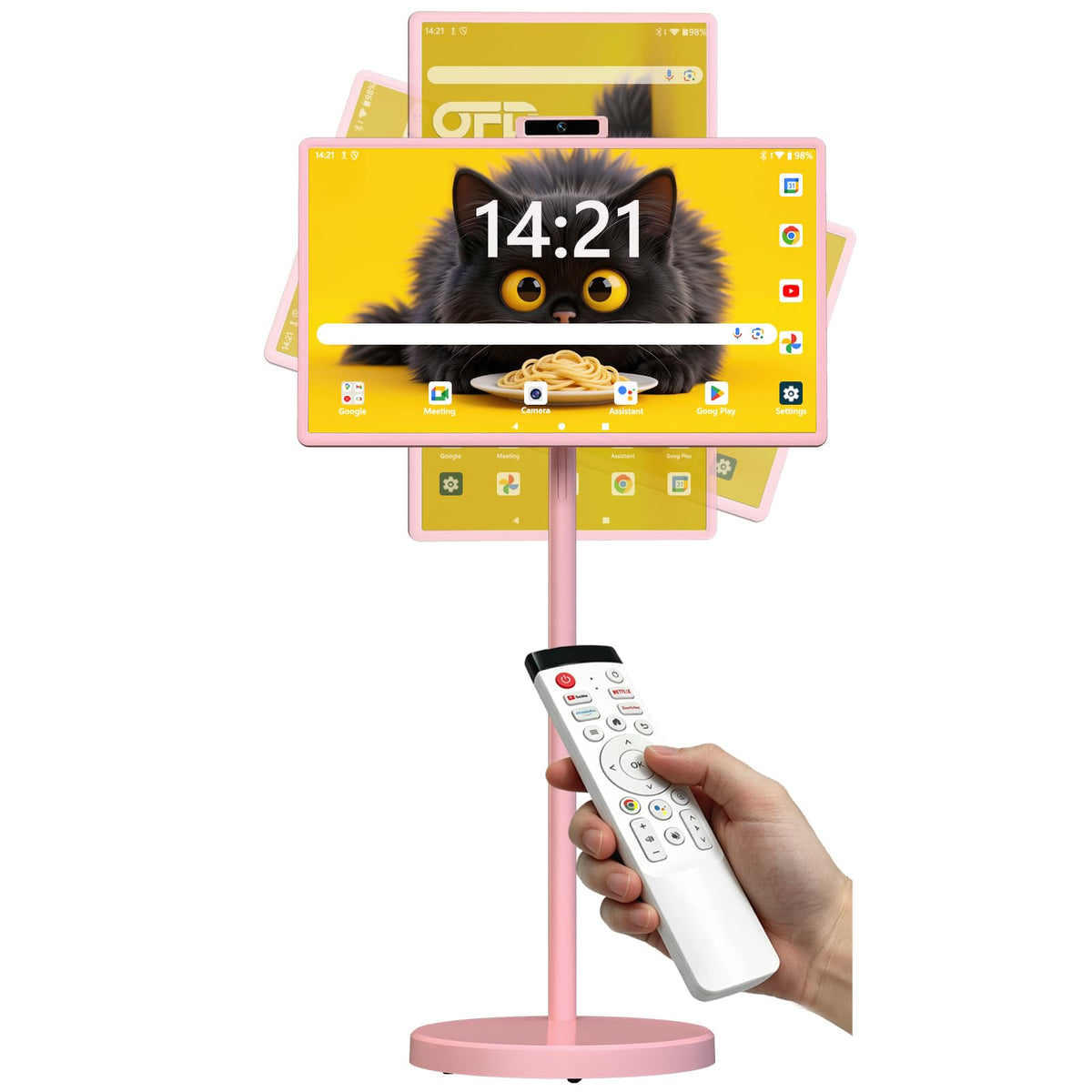 OFD 32" Portable TV on Wheels FHD 1080P Mobile TV Touchscreen,Android 15 OS
