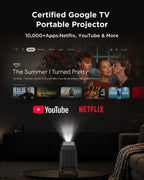 TCL C1 Smart Google TV Projector, WiFi and Bluetooth, 285° Rotating Gimbal