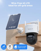 REOLINK 4K Dual Lens Cellular Security Camera Outdoor, Solar Wireless PTZ