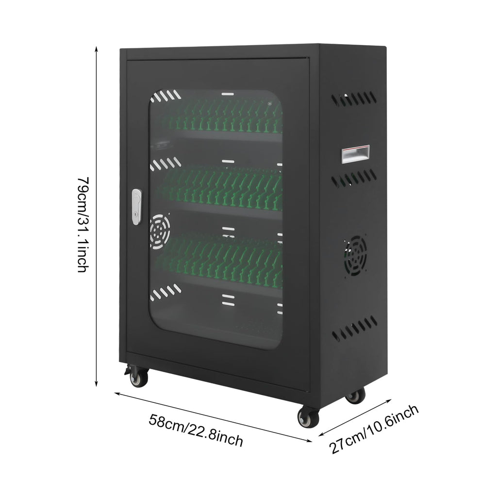 Cell Phone Charging Station, 50-Device Rechargeable Mobile Phones Charging Cabinet, Locking and Charging Phone Storage Box, Mobile Charging Cart, Lockable Device Charging Locker