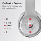 Beats Solo3 - Wireless Bluetooth On-Ear Headphones, Apple & Android Compatible, Up to 40H of Battery Life - Silver (Latest Model)