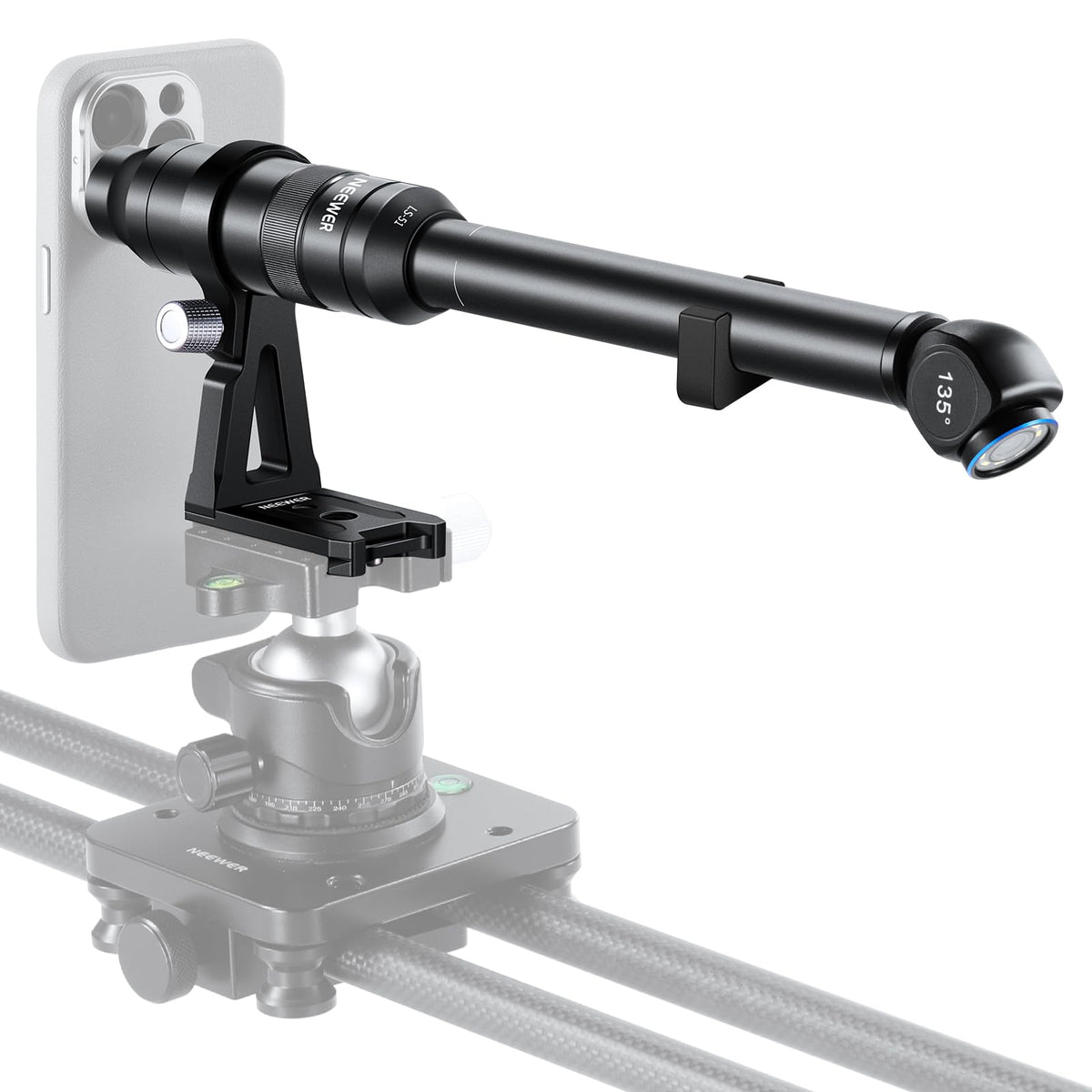 NEEWER 135° 18mm 2X Macro Probe Lens with 17mm Thread for Mobile Phone Video Recording, for NEEWER Phone Cage/Phone Case with 17mm Lens Adapter Compatible with iPhone Samsung, LS-51