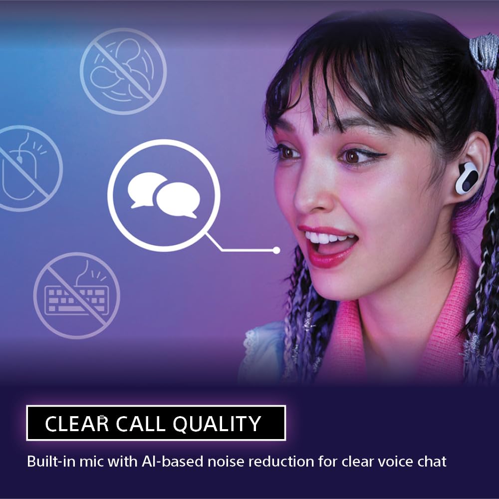 Sony INZONE Buds Wireless Noise Cancelling Gaming Earbuds, Glass Purple