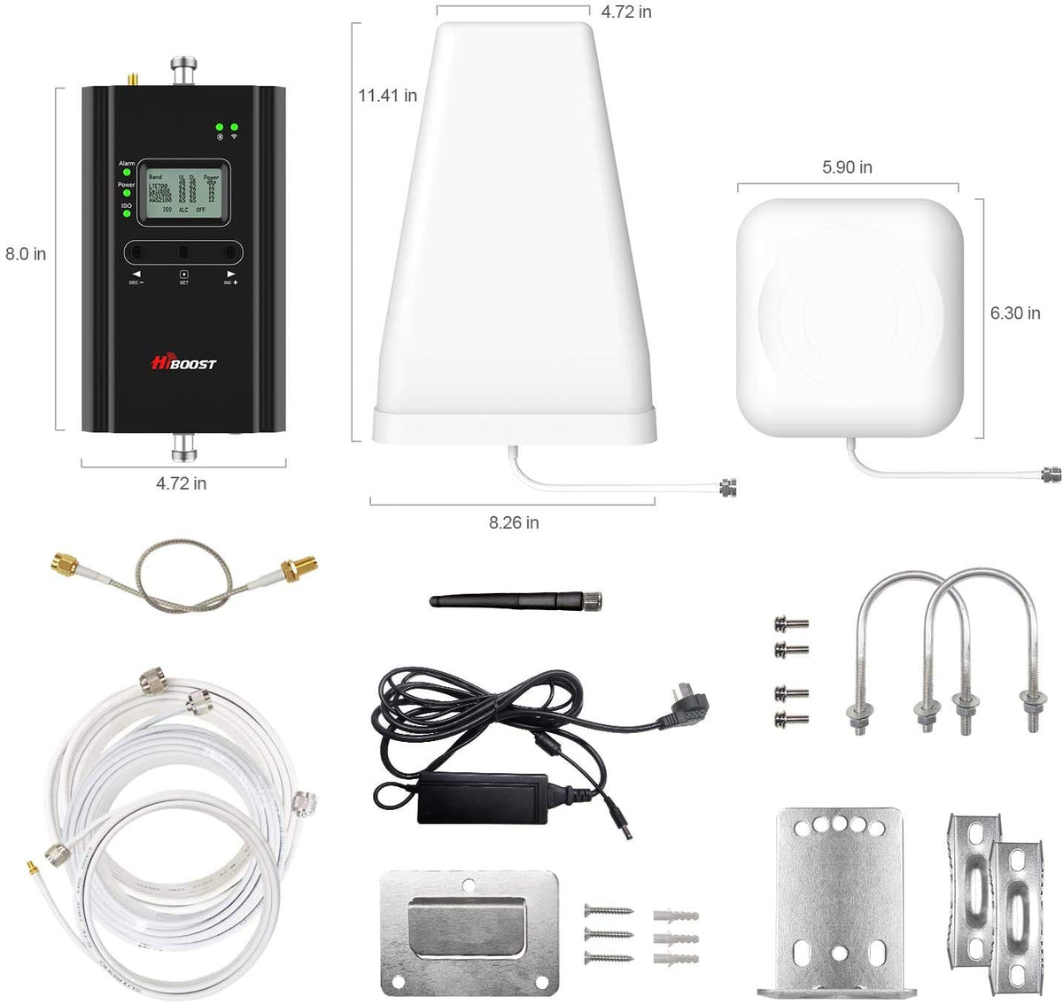 Hiboost Cell Phone Signal Booster for Home and Office, 4,000 sq ft, Boost 5G 4G LTE Data for Verizon AT&T and All U.S. Carriers, FCC Approved
