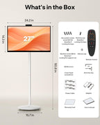SYLVOX 27" Smart Rolling Display with Stand, Built-in 4-5H Battery