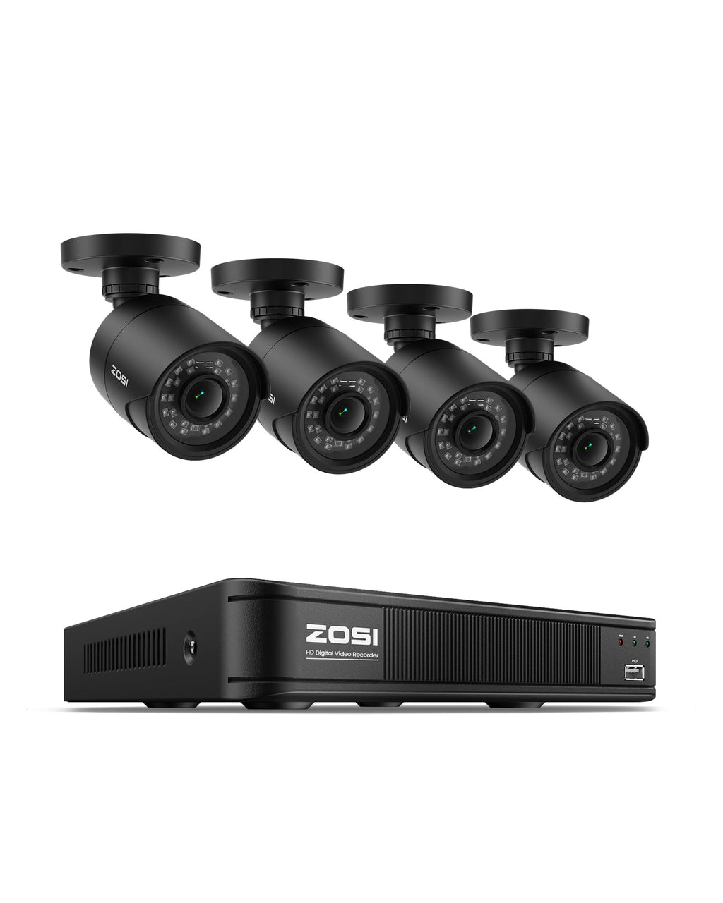 ZOSI 3K Lite Wired Security Camera System, 4 X 2MP CCTV Cameras, 500GB HDD