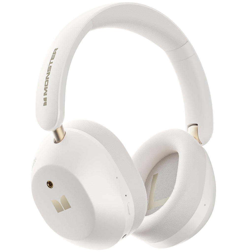 Monster Persona 6th ANC Active Noise Cancelling Headphones, Bluetooth Headphones Over Ear with Bluetooth 6.0, 60H Playtime, HiFi Stereo Audio, 3 EQ Modes, Wireless Headphones for Work Travel, White
