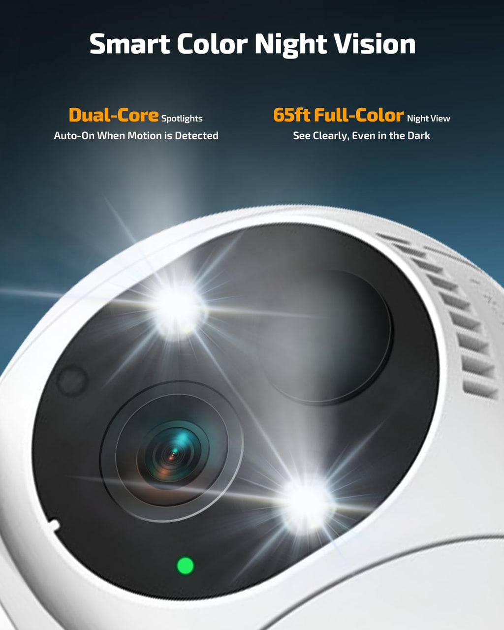 Solar Powered Wireless Security Camera System, Outdoor PTZ Surveillance Kit