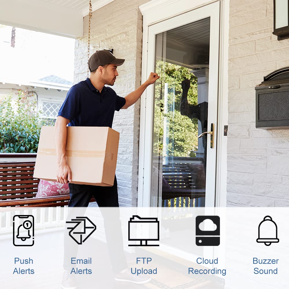 PoE Business Security Camera System, 8 2K Cameras, 128Mbps, 4TB HDD, NDAA, AI Detection, Plug-N-Play Installation, 24/7 Continious Recording