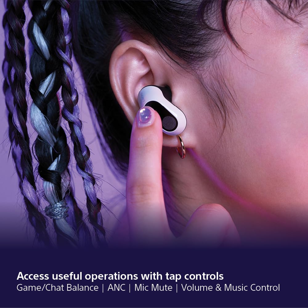 Sony INZONE Buds Wireless Noise Cancelling Gaming Earbuds, Glass Purple