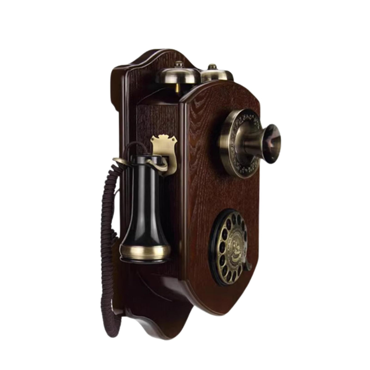 Retro Telephone Ornament, Wall Mounted Vintage Phone, Rotary Dial Antique Landline Phones, Old Fashion Wall Decor Telephone for Home Or Office Use(Red)