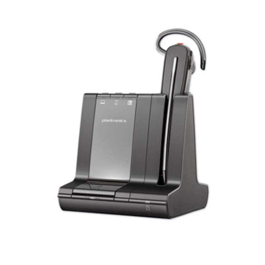 Plantronics - Savi 8240 Office-Wireless DECT Single In-Ear(Mono) Headset-Convertible (3 wearing styles)-Noise Cancelling Mic-Connects to Deskphone/ PC Mac-Works with Teams (Certified), Zoom & more