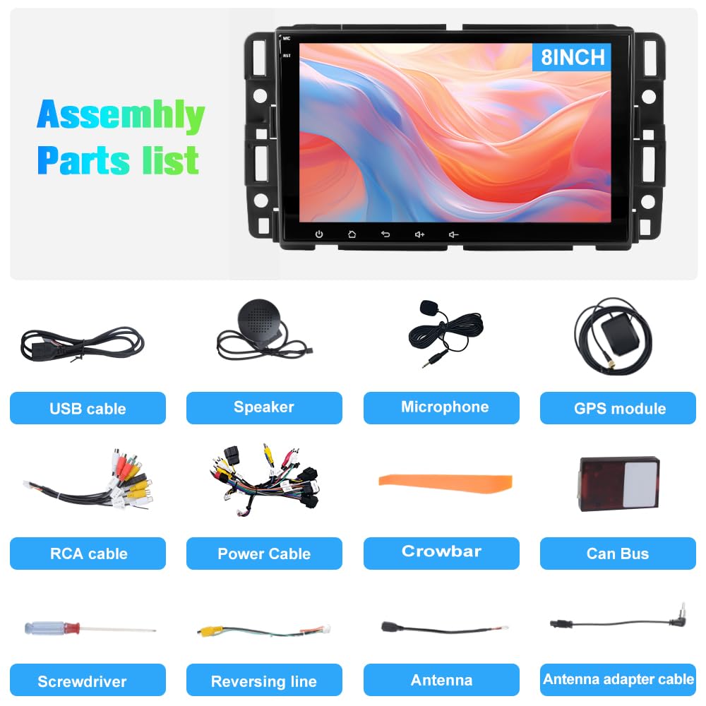 AWESAFE 8" Touch Screen Car Stereo for Chevy Silverado GMC Sierra Yukon