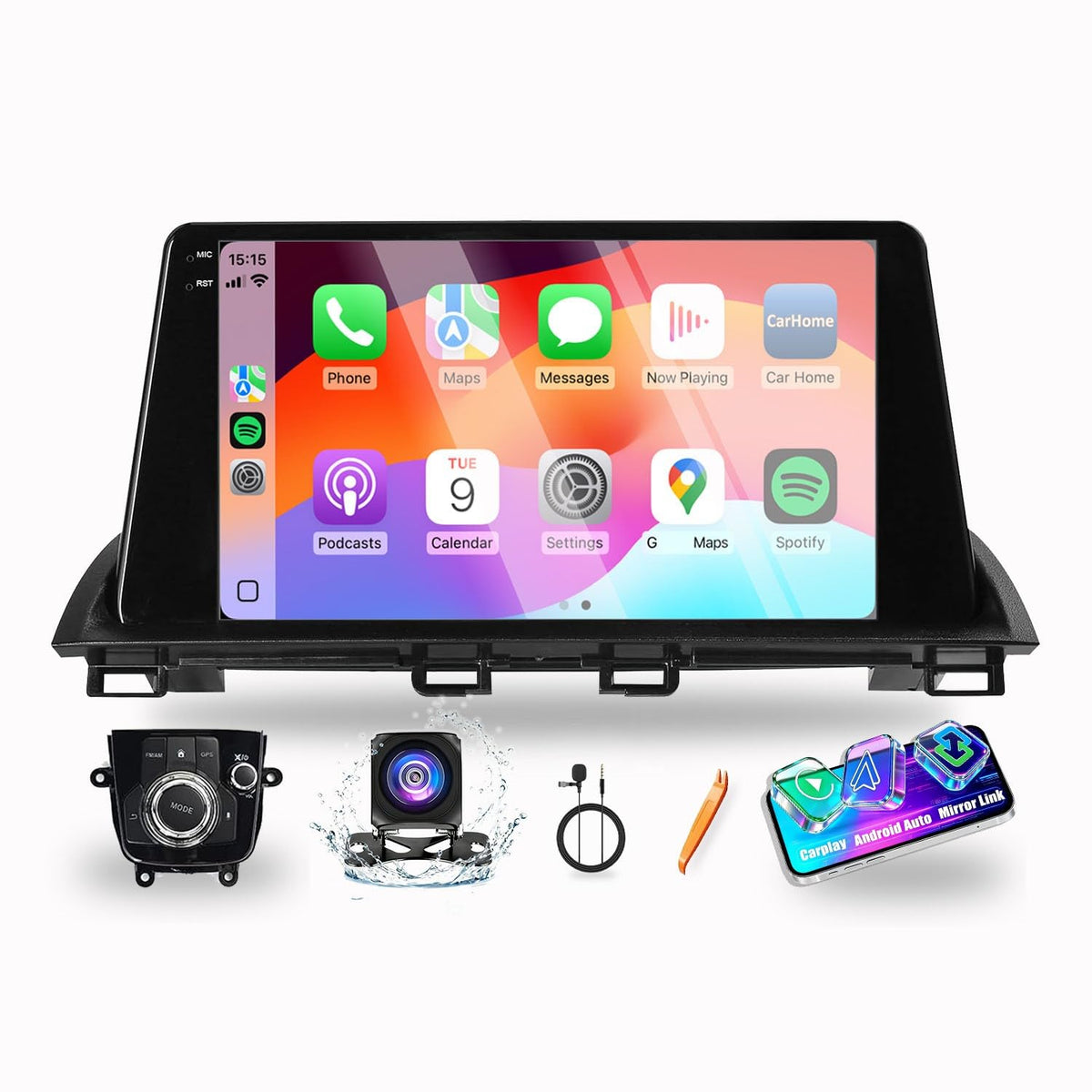 for Mazda 3 Axela 2014-2018（High End with Original MZD Connect） 2G+64G CarPlay Android Auto Navigation Stereo GPS Radio Camera Display 9" IPS Touchscreen Headunit Tablet Pad Media Player Quad Core