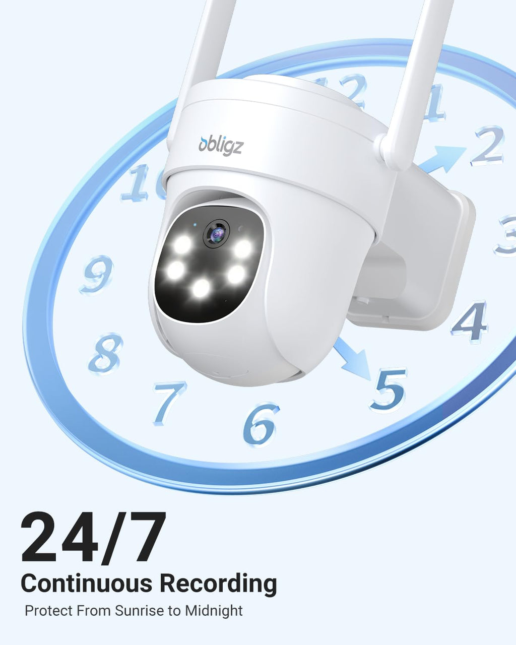 AOV 24/7 Recording Solar Camera Security Outdoor, 4-Cam Solar Kit