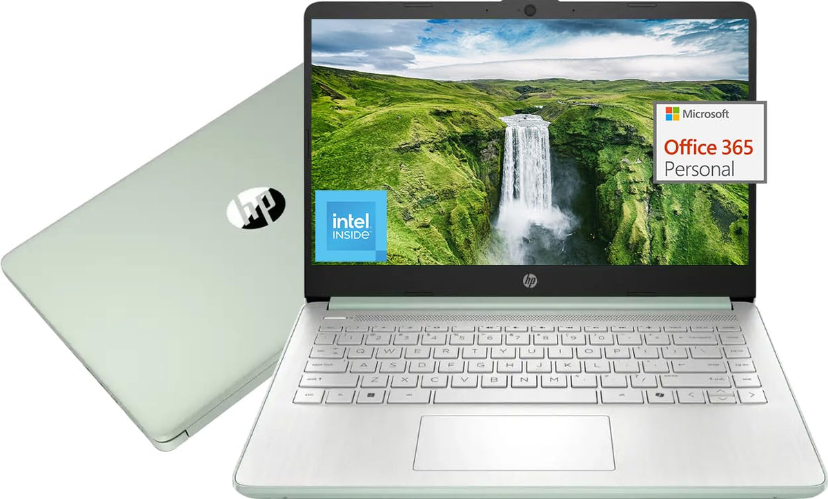 HP 14" Laptop Sleek Design for Studying and Collaboration, Intel Quad-Core N150(>N4120), 1 Year Office 365, 16GB RAM, 256GB Storage(128GB UFS + 128GB SD Card), Wi-Fi 6, Webcam, USB C, Win 11S