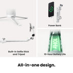 Insta360 Flow 2 Pro Grey - Foldable AI Phone Gimbal, Track in 200+ Apps with Apple DockKit, Multi-Person Tracking, 360º Pan Tracking, Built-in Tripod/Selfie Stick, iPhone/Android Portable Stabilizer