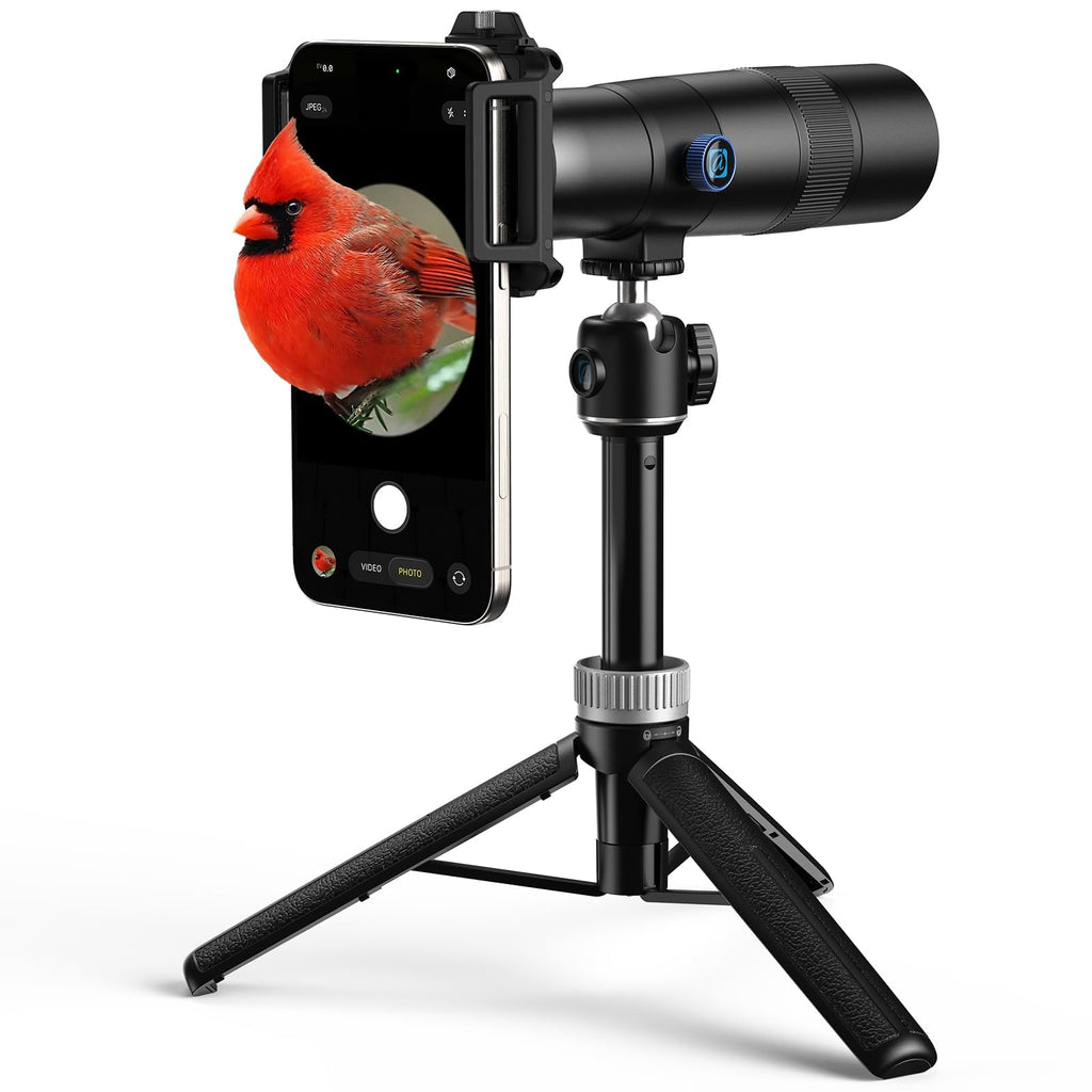 APEXEL 50x High-Definition Telephoto Lens for iPhone & Android – for Wildlife, Moon, Landscapes & Target Viewing – Includes Universal Phone Clip & Tripod