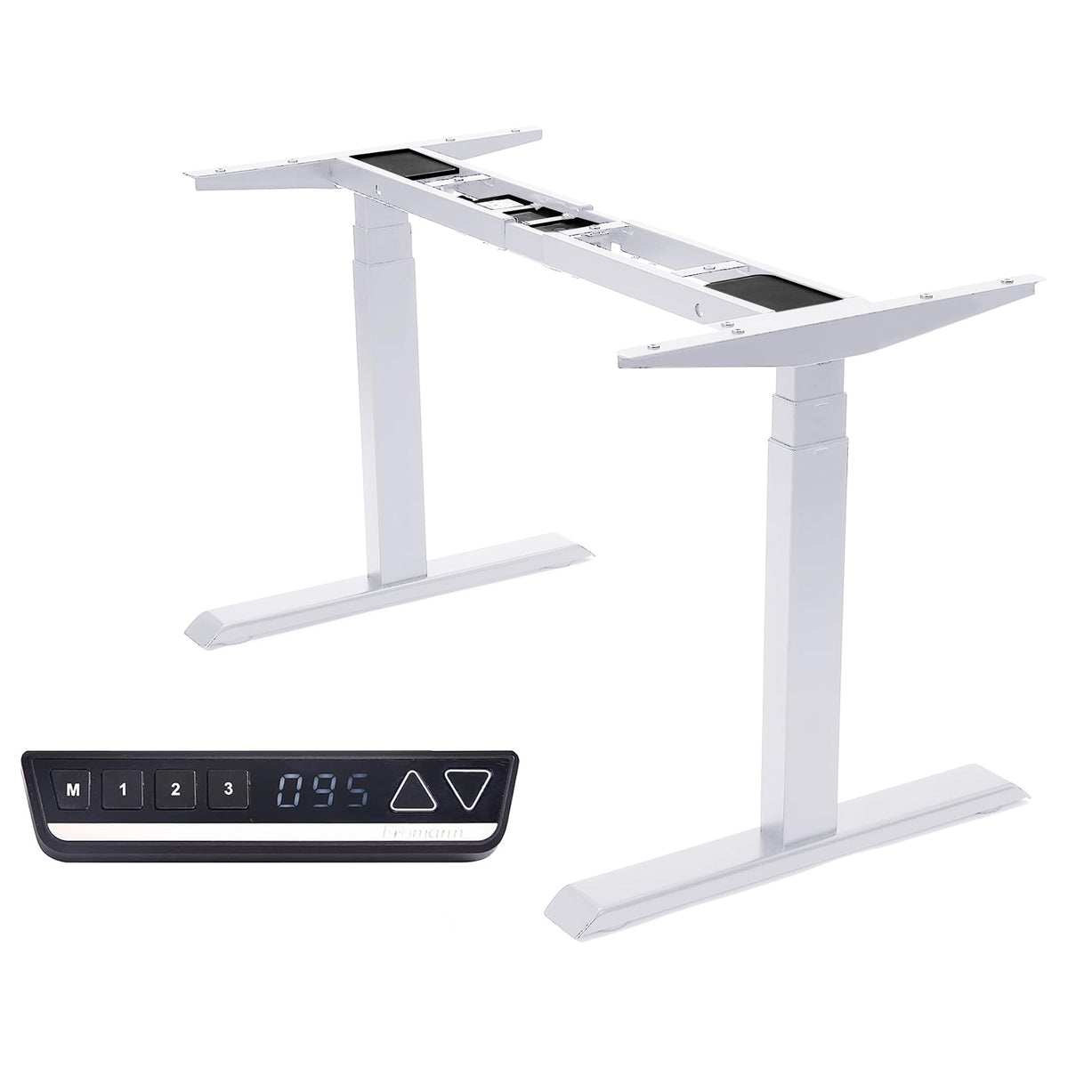 Dual Motor Standing Desk Frame 3 Tier Legs Sit Stand up Electric Height Adjustable Desk Base for Home and Office (Grey)