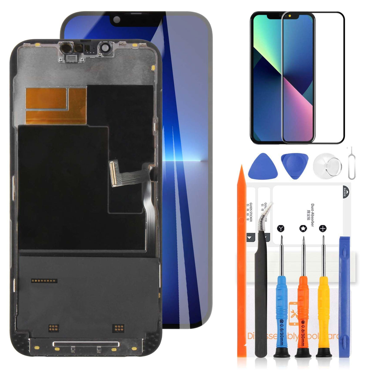 for iPhone 17 Pro Max Screen Replacement 6.9 inch OLED Full Display Assembly with Promotion 120Hz, OEM Grade Soft OLED, True Tone & Face ID Supported, DIY Repair Kit with Tools, Black