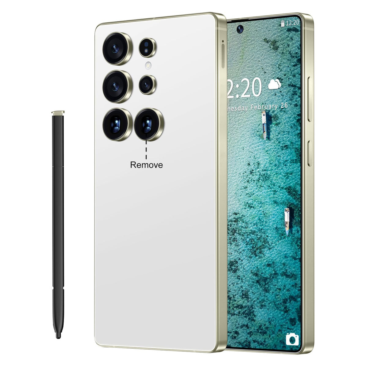 SZV I25 Ultra Unlocked Cell Phone,12+512GB 5G Unlocked Phone, Built in Pen Android 14 Battery 7000mAh 6.99" HD Screen Smartphone, Dual SIM/Face ID/Fingerprint Lock/GPS (White, 12+512G)