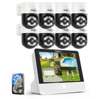 Hiseeu 4K PoE Security Camera System,8Pcs 5MP PoE PTZ Cameras,330° View