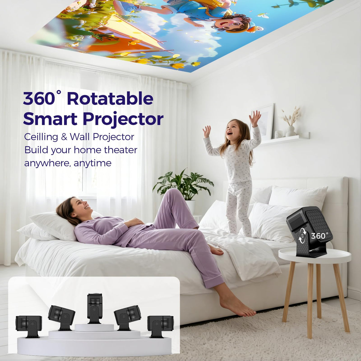 Projector【Compatible with Google TV & 4K Support】Portable Projector