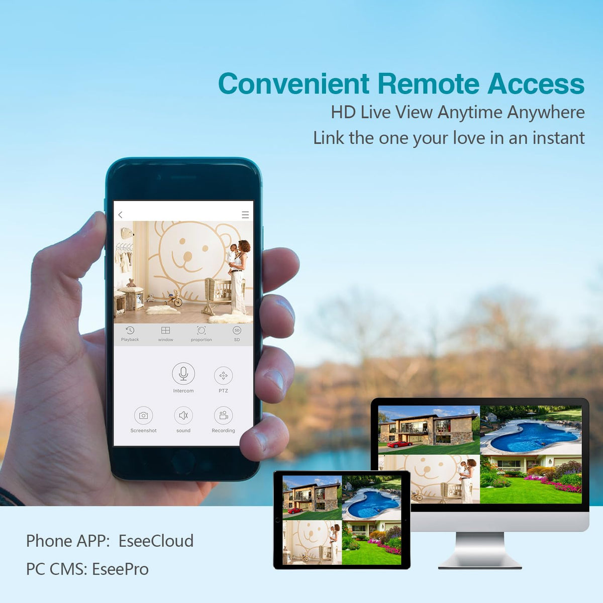 5MP Wireless Security Camera System, Wired Plug-in Powered, 1TB HDD