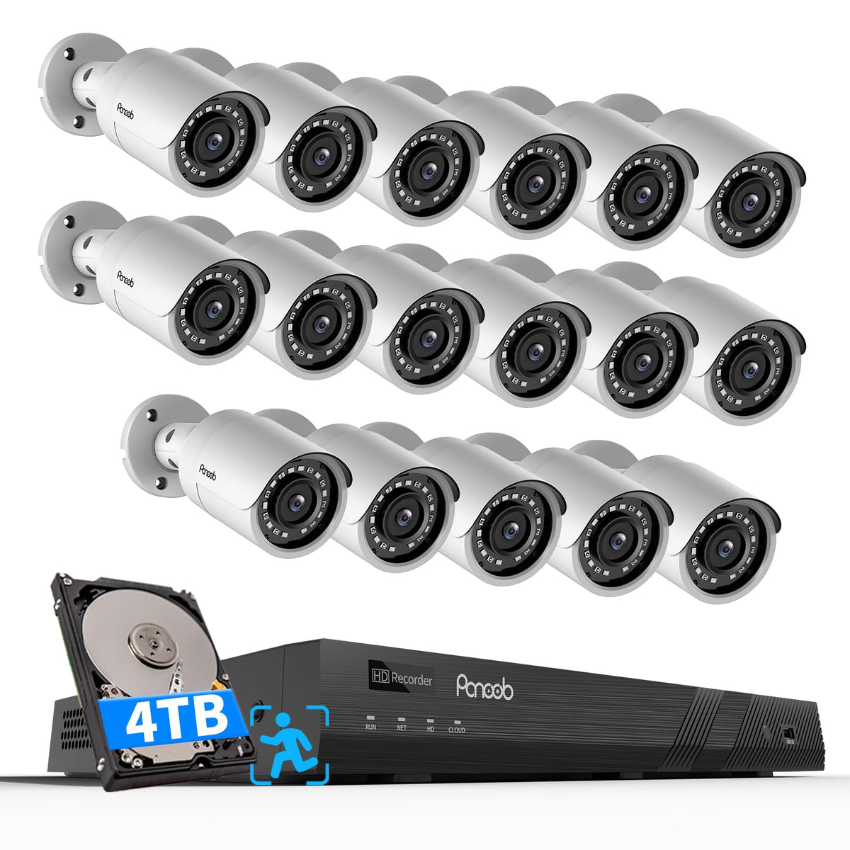 16 Camera Security System for Business with 4TB HDD, PB37F1616-5M